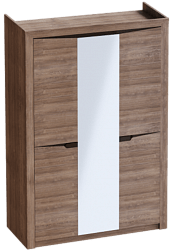 Шкаф трехдверный Соренто Дуб стирлинг/Кофе структурный матовый в Верхоянске - verhoyansk.mebel54.com | фото