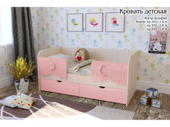 Соня Кровать детская 2 ящика 1.6 Розовый глянец в Верхоянске - verhoyansk.mebel54.com | фото