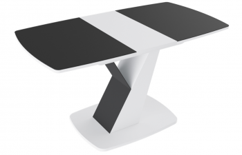 Стол обеденный «Гарда» Тип 1 (Белый/Стекло матовое черный графит) в Верхоянске - verhoyansk.mebel54.com | фото
